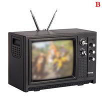 1 vnt. Retro Mini Nešiojamas Televizorius Žiūrėti TV Lėlių Namelio Scena Modelis Miniatiūrinis TV Modelis Žaislai Imitacija Svetainės Baldai gray