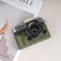 Universali vaizdo kameros dėklas Fujifilm XT30 II XT20 XT5 XS10 XS20 XM5 - Minkštas odinis dangtelis su pasirenkamu dirželiu XT30/XT30 II/XT20/XT10 Green Camera Case black