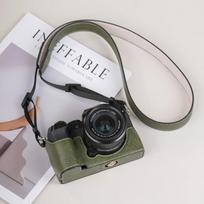 Universali vaizdo kameros dėklas Fujifilm XT30 II XT20 XT5 XS10 XS20 XM5 - Minkštas odinis dangtelis su pasirenkamu dirželiu XS20 Green Camera Case with Strap