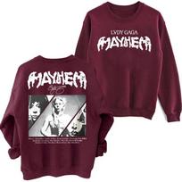 Lady Gaga Mayhem  Sweatshirt Oversized Haraj XS vyno raudonos spalvos