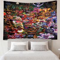 Fnaf Character Collage Tapestry Hanging for Bedroom,Livingroom, Playroom,Decor Art Room Wall Tapestry Holiday and Birthday Gifts 130cmx150cm brown