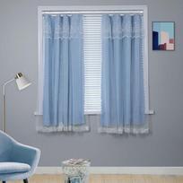 Window Curtains Curtains Lace Hanging Living Room Bedroom Blackout Drape Double Layers Romantic Windows Sheer Drapes W:0.9m* L:1m