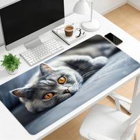 Cute Fluffy Cat Large Extended Mouse Pad Non Slip Desk Mat Animal Print Keyboard Mousepad For Gaming Office Laptop Desktop Decor 900x400x2mm