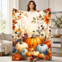 Rudens Moliūgo Koralinio Vilnos Antklodė 150cm*180cm