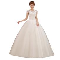 2026 Korean Style One-Shoulder Lace-Up Plus Size Slimming Floor-Length Wedding Gown M