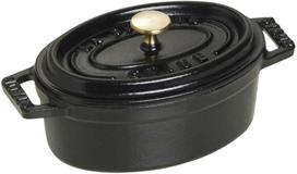 Emaliuotas ketaus puodas Staub Mini Cocotte, Ø11 cm, 0.25 l, juoda sp.