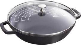 Keptuvė su dangčiu Staub 40511-344-0, Ø 30 cm, stiklas/ketus, juoda sp.