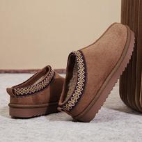 Žemi moteriški sniego batai rudeniui ir žiemai, plokšti, pusiau uždari, tinginiams, įsispiriami medvilniniai batai P780 40 brown