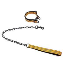 Gyvūnų prekės šuns pavadėlis antkaklio rinkinys lauko anti-metalinis grandinės šuns pavadėlis vedžiojimo šuns pavadėlis patvarus collar adjustable length about 32-55CM oranžinė