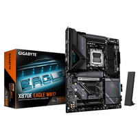 GIGABYTE X870E EAGLE WIFI7 | Processor family AMD | Processor socket AM5 | DDR5 | Supported hard disk drive interfaces M.2, SATA | Number of SATA connectors 4