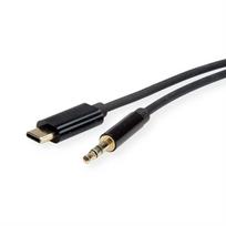 Roline Cableadapter USB C - 3.5mm,  M/M, black, 3m