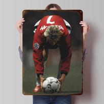 David Free Kick Poster Customized Wall Art Vintage Metal Signs Retro Tin Plaque for Man Cave Modern Home Decoration Luxury House 20x30cm（7.8x11.8inch） black