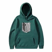 Japanese Anime Graphic Hoodies Attacking Titan Kawaii Attack On Titan Harajuku Sweatshirt S black