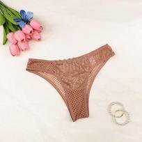 Lady Summer Thin Pure Color Sexy Lace Hollow Out Low Waist Triangle Briefs XL