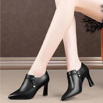 botas femininas women classic pointed toe brown stiletto heel boots lady fashion spring & autumn ankle high heel shoes ga138 35 white