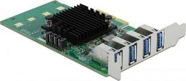 Delock PCIe x4 AND gt;4x ext. USB 3.0 Quad C.LP