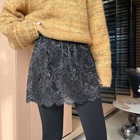 White Lace Ballet-Style Skirt: Women's Hip-Covering, Tie-Up Short Skirt for Spring/Summer Layering with Jeans. Plus Size gray