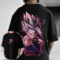 Dragon Ball Majin Print Graphic T Shirts Man Short Sleeve Tee Cotton Casual Oversized Streetwear Y2k Tops Anime Cosplay Summer L black
