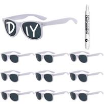 100-10 vnt. „Pasidaryk pats“ vestuviniai akiniai nuo saulės, personalizuoti širdelės formos akiniai su rašikliu, mergvakario akiniai, dovanos svečiams 10Pcs glasses 1pen