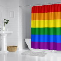 Aertemisi 6 Juostų Vaivorykės Vėliava Gėjų LGBT Dušo Užuolaidos Rinkinys Su Žiedeliais Ir Kabliukais Vonios Kambario Dekoras W160H180(CM)-1 Pcs