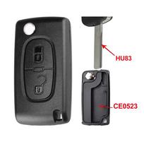 Yose For Citroen C2 C3 C4 C5 C6 Xsara Berlingo For Peugeot 207 307 308 407 607 807 Hu83 Va2 Blade Flip Remote Car Key Shell Case (as the picture,For Citroen) gray