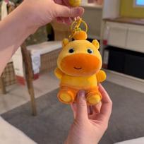 Cute and cute internet celebrity capybara Lulu plush toy school bag pendant catch doll creative keychain gift orange