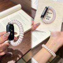 Dopamine Internet Celebrity Phone Elastic Watch Strap for Apple, Huawei, Xiaomi 8/9 Watches Samsung S10/S11 46mm beige