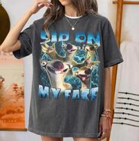 Funny Ice Age T Shirt Sid on My Face Meme T-Shirt Retro Ice Age Movie Graphic Print Tee Sarcastic Offensive Humor Shirt Unisex S gray