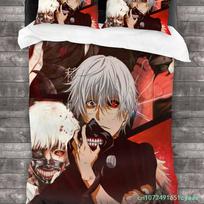 Tokyo Ghoul Bedding Set Single Twin Full Queen King Size Bed Set Aldult Kid Bedroom Duvetcover Sets 3D Print Anime Kawaii EU Single 135*200cm/53x79in 3pcs
