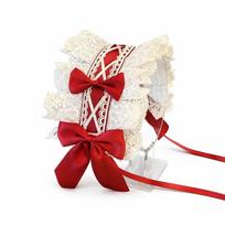 Sweet Bow Lace Bow Hairband Lace Bow Anime Cosplay Headdress French Lolita Headband  Lolita Fashion raudona