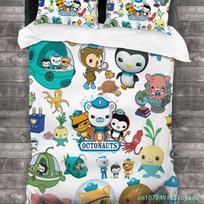 Octonauts Bedding Set Single Twin Full Queen King Size Bed Set Aldult Kid Bedroom Duvetcover Sets 3D Print Men/women 030 140*200cm/55x79in Single/Twin 3pcs