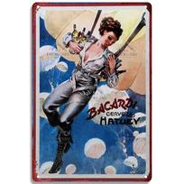 Retro Bacardi Metal Sign Tin Sign Rum Brand Plaque Vintage Plates Wall Decor Poster Bar Man Cave Shabby Chic Decoration 20x30cm（7.8x11.8inch）