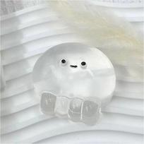 Taba Squishy Transparent Jellyfish Octopus Kawaii Stress Relieving Sensory Fidget Toys Anxiety Pull Focus Desk Accessory Gift white