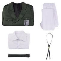 Attack on Titan Season 4 Survey Corps Trench Coat, Military Green Long Corps Uniform Cosplay Outfit L white