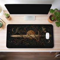 Fantasy Sword Gaming Mouse Pad Medieval Desk Mat Stitched Edge Office Desk Pad Desk Accessories Alfombrillas Para Escritorio 800x300x3mm