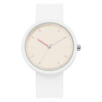 TPW Minimalism Women's Watch 41mm Case PVD Finish Rubber Strap Fashionable Timepiece for Ladies white