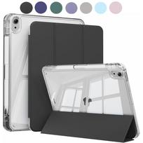 Dėklas iPad Air 11 M3/M4/M2, 11 colių, su pieštuko laikikliu, trijų dalių stovas, permatomas akrilinis galinis dangtelis, skirtas iPad Air 4 5 10.9'' For iPad Air 11 2024