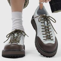 Mens Chunky Sole Derby Shoes Round Toe Lace-Up Casual Outdoor Walking Style 41