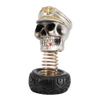 Swing Waving Human Skull Car Interior Decoration Dashboard Ornament Decor Accessories gray