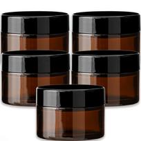 RUDAS STIKLINIS STIKLINĖS 30 ML SU JUODU DANGČIU IR SKIRTUJU - 5 VIENETŲ RINKINYS
