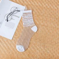 Sexy Lace Mesh Fishnet Woman Socks Harajuku Hip Hop Skateboard Elasticity Crew Socks Summer Ultra-thin Transparent Socks Women EMA EUR 34-39 beige