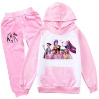 Vaikams Mergaitėms Anime Animacinis K-Pop Rumi Zoey Mira Spausdinti Laisvalaikio Ilgomis Rankovėmis Gobtuvukai Kelnės Drabužių Rinkinys 130cm white