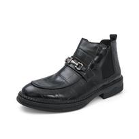 Fashion British Style Casual Leather Chelsea Boots Mens2024 New Comfy Fashion Flat Designer Business Leather Boots Outdoor Office Shoes 46