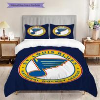 St. Louis Blues Pattern Bedding Quilt Set Quilt Cover Pillowcase Home Decoration Birthday Gift (1 * duvet cover + 2 * pillowcase, without core) 135x200cm white