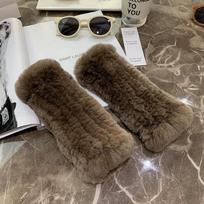 New Style Women Winter Real Mink Fur Gloves 100% Natural Warm Mink Fur Fingerless Gloves Girls Knitted Genuine Mink Fur Mittens Length 20CM black