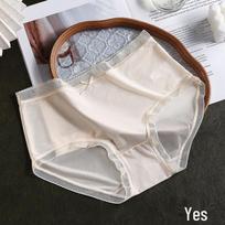 Lace Mesh Ice Silk Women's Triangle Briefs - Sexy White 2025 Large white