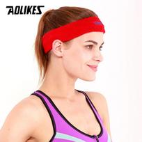 Aolikes Cotton Sweat Headband For Men Women Yoga Sports Soft Breathable Comfortable Sweatband raudona