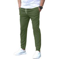 Men Ninth Pants with Side Pockets Slim Fit Drawstring Elastic Waist Solid Color Casual Trousers Commuting Travel Gym Trousers XXL gray