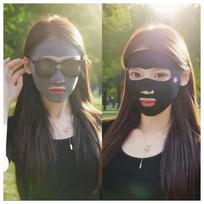 Swimming Special Sunscreen Mask Snorkeling Surfing Face Mask Open Mouth and Nose Summer Mask gray