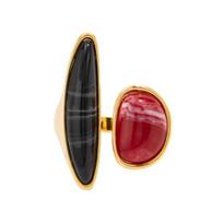 Yousheng Retro Style Finger Ring, Adjustable Open Geometric Ring, Geometric Asymmetrical Knuckle Ring, Vintage-Style Irregular Resin Finger A